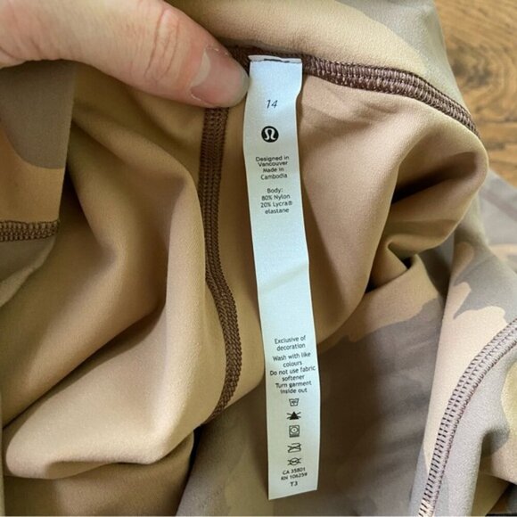 Lululemon Align High-Rise Crop 23"Heritage 365 Camo Beige Multi size 14 - Picture 8 of 9